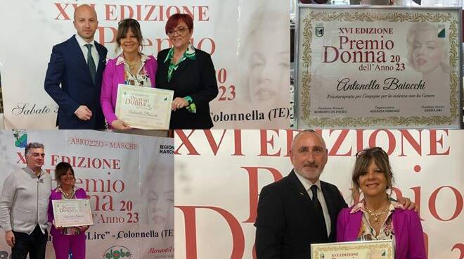 “La violenza non ha sesso”: Antonella Baiocchi premiata Donna dell’anno Abruzzo Marche